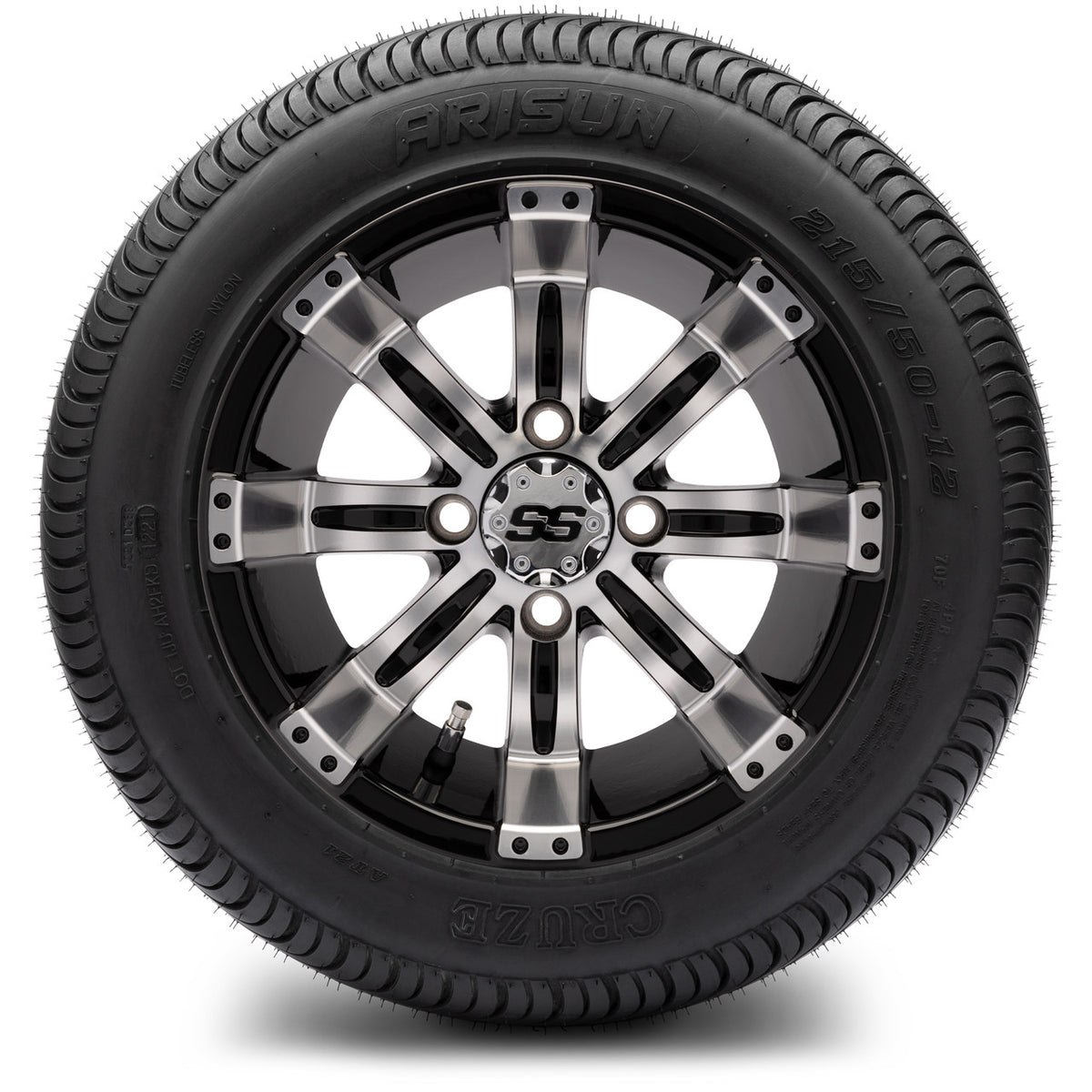 MODZ® 12" Tempest Machined Black Wheels & Street Tires Combo