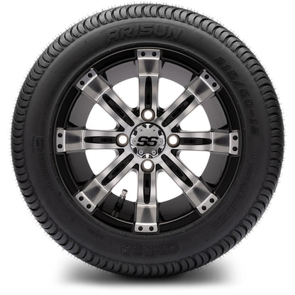 MODZ® 12" Tempest Machined Black Wheels & Street Tires Combo