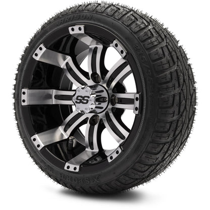 MODZ® 12" Tempest Machined Black Wheels & Street Tires Combo