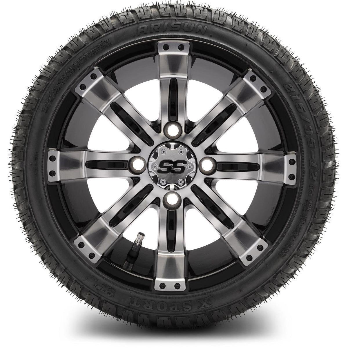 MODZ® 12" Tempest Machined Black Wheels & Street Tires Combo