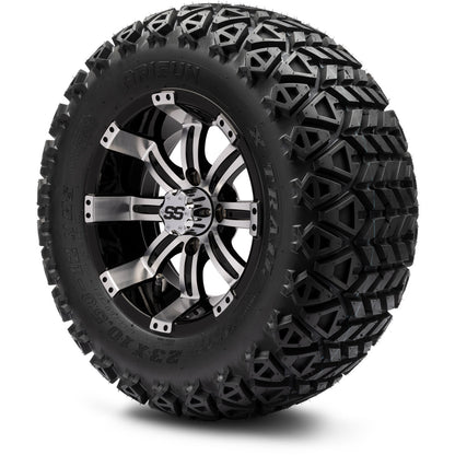 MODZ® 12" Tempest Machined Black Wheels & Off-Road Tires Combo