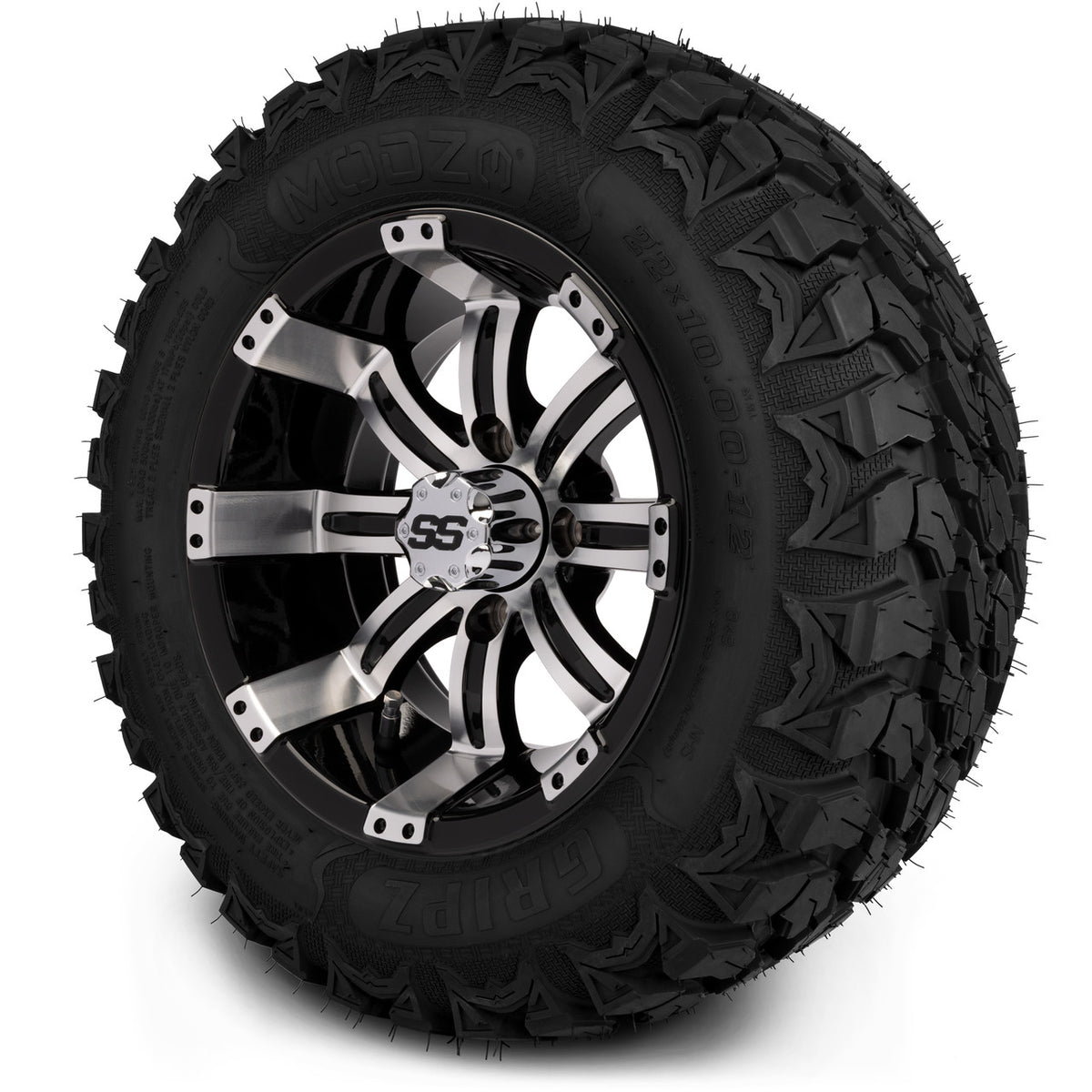 MODZ® 12" Tempest Machined Black Wheels & Off-Road Tires Combo