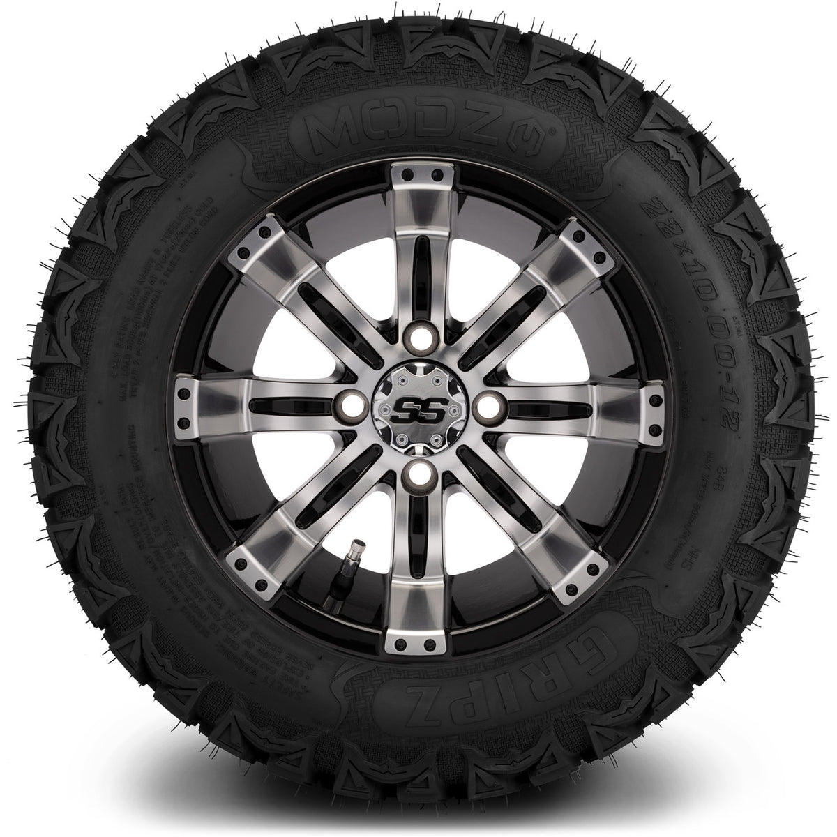 MODZ® 12" Tempest Machined Black Wheels & Off-Road Tires Combo
