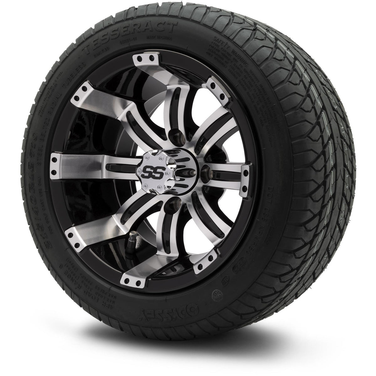 MODZ® 12" Tempest Machined Black Wheels & Street Tires Combo