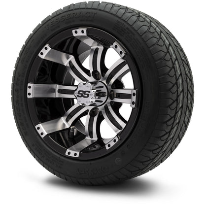 MODZ® 12" Tempest Machined Black Wheels & Street Tires Combo