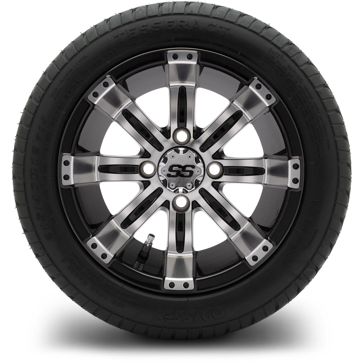 MODZ® 12" Tempest Machined Black Wheels & Street Tires Combo