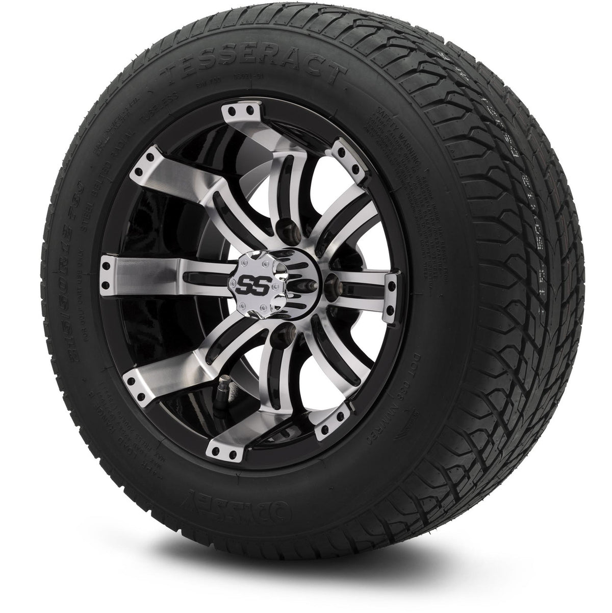 MODZ® 12" Tempest Machined Black Wheels & Street Tires Combo