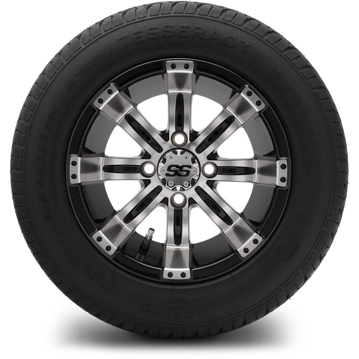 MODZ® 12" Tempest Machined Black Wheels & Street Tires Combo