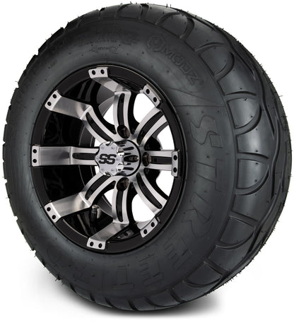 MODZ® 12" Tempest Machined Black Wheels & Street Tires Combo