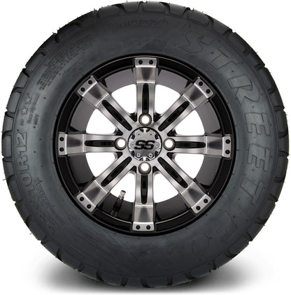 MODZ® 12" Tempest Machined Black Wheels & Street Tires Combo
