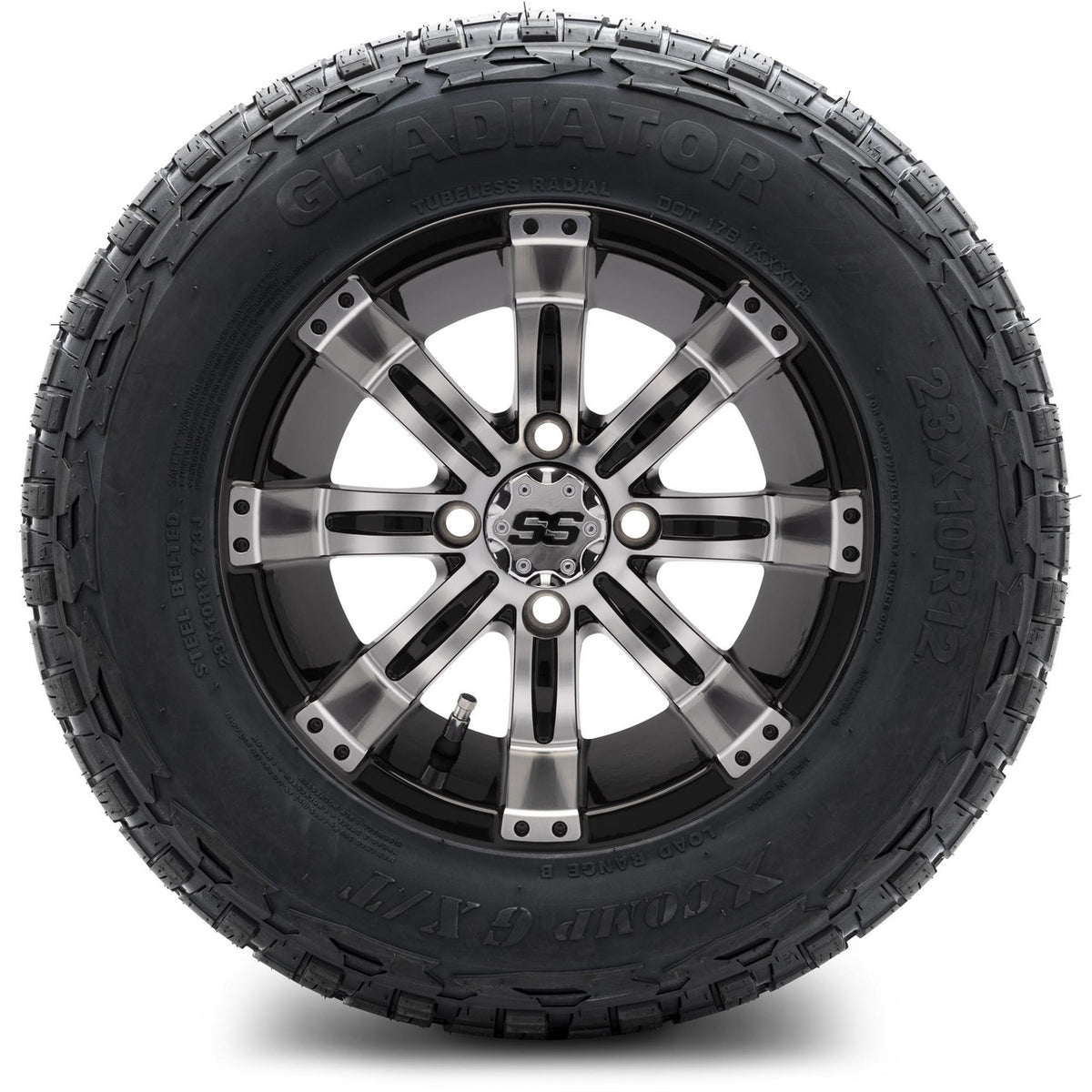 MODZ® 12" Tempest Machined Black Wheels & Off-Road Tires Combo