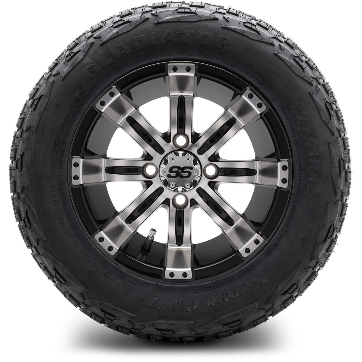 MODZ® 12" Tempest Machined Black Wheels & Off-Road Tires Combo
