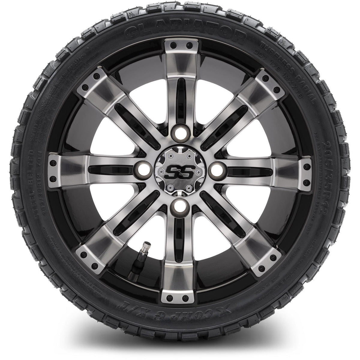 MODZ® 12" Tempest Machined Black Wheels & Off-Road Tires Combo