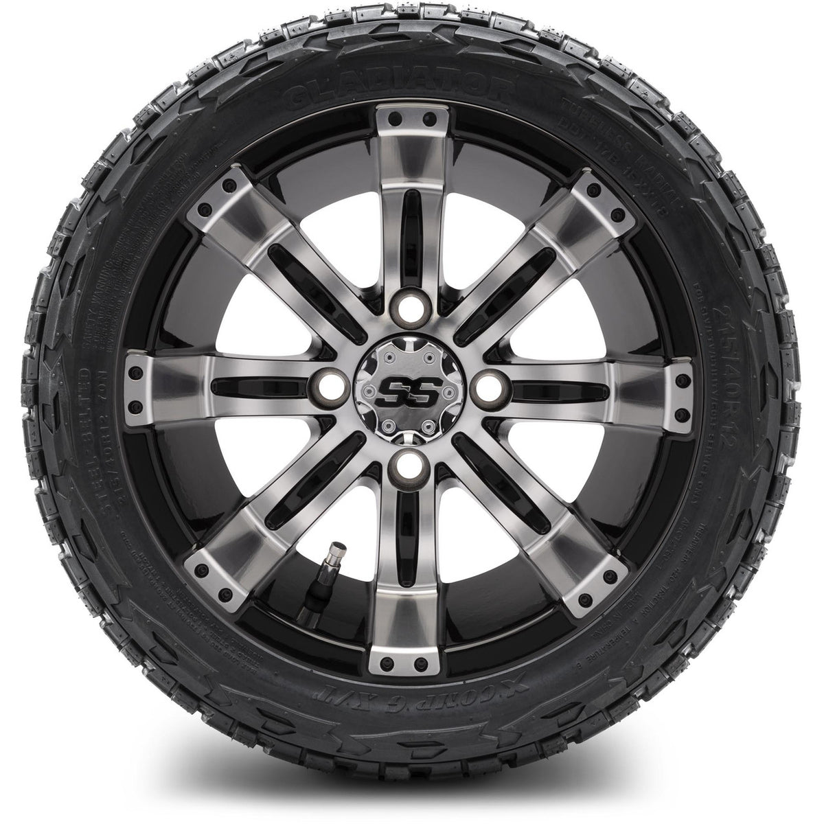 MODZ® 12" Tempest Machined Black Wheels & Off-Road Tires Combo