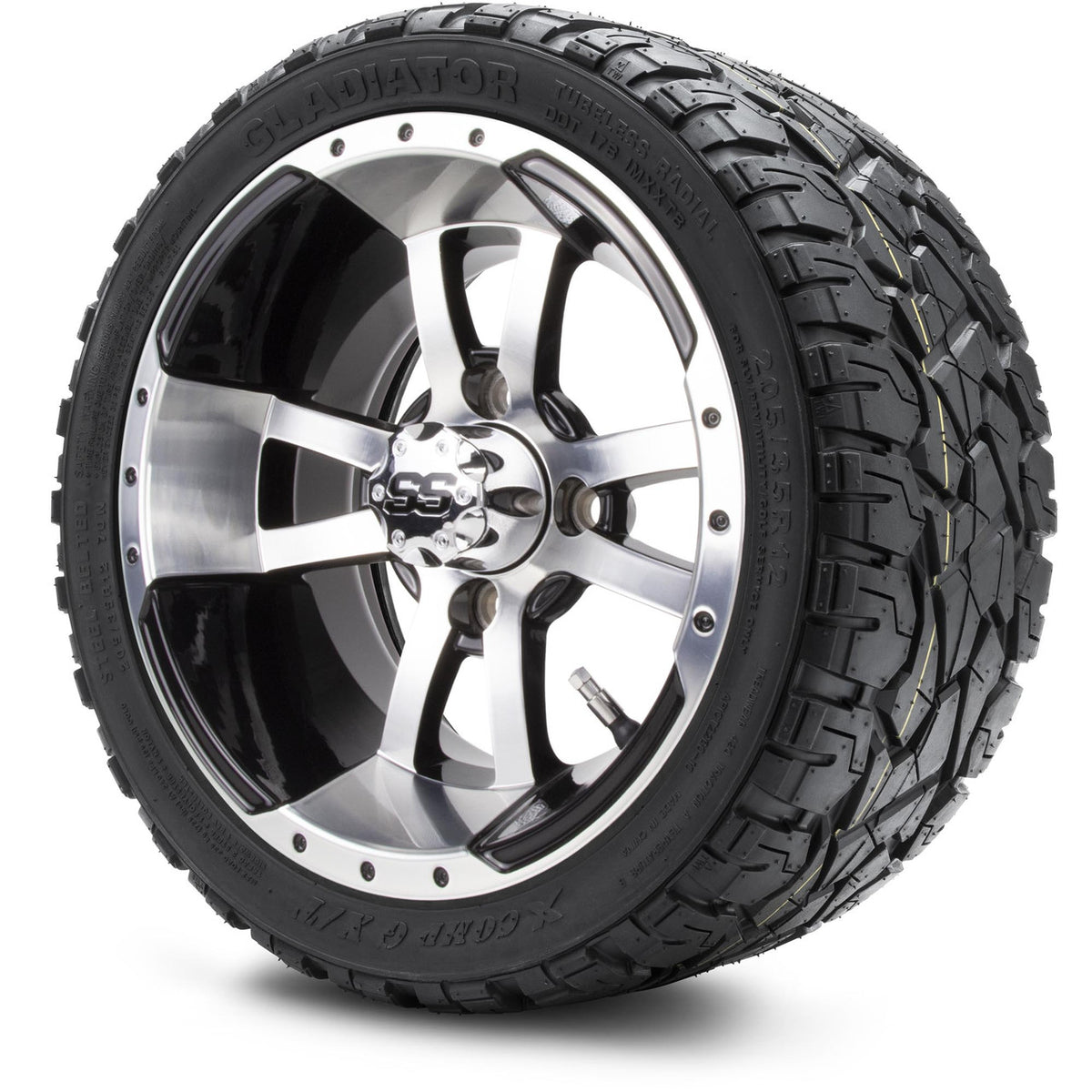MODZ® 12" Storm Trooper Machined Black Wheels & Off-Road Tires Combo