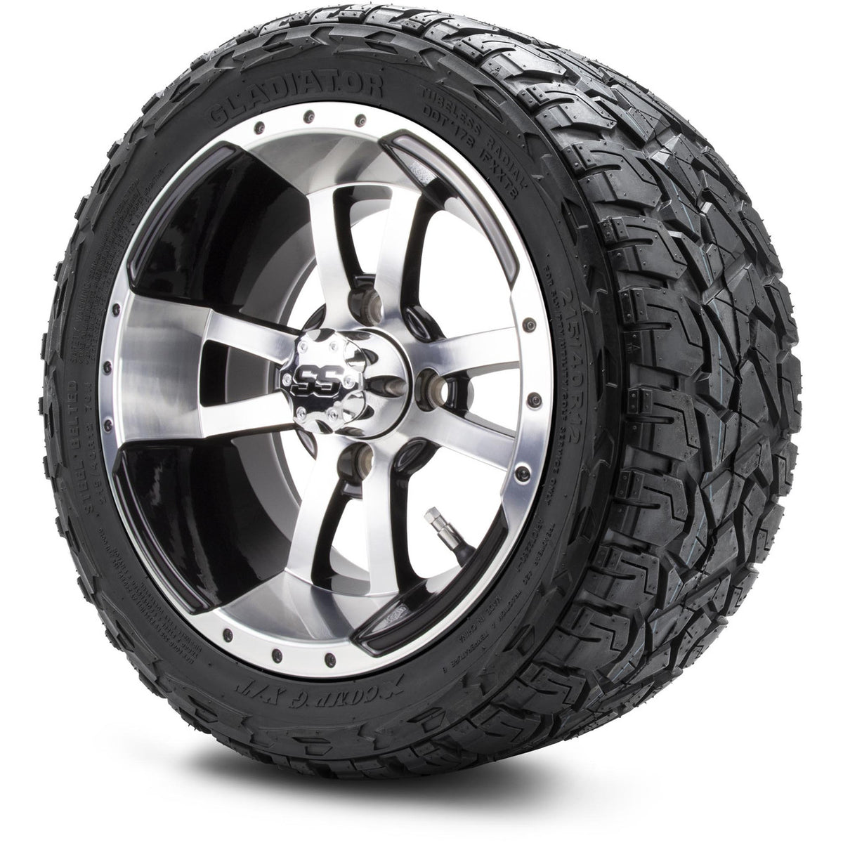 MODZ® 12" Storm Trooper Machined Black Wheels & Off-Road Tires Combo