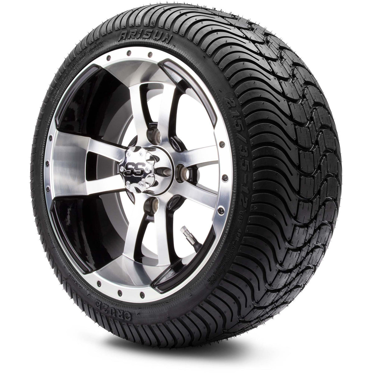 MODZ® 12" Storm Trooper Machined Black Wheels & Street Tires Combo