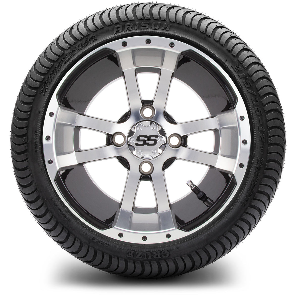 MODZ® 12" Storm Trooper Machined Black Wheels & Street Tires Combo