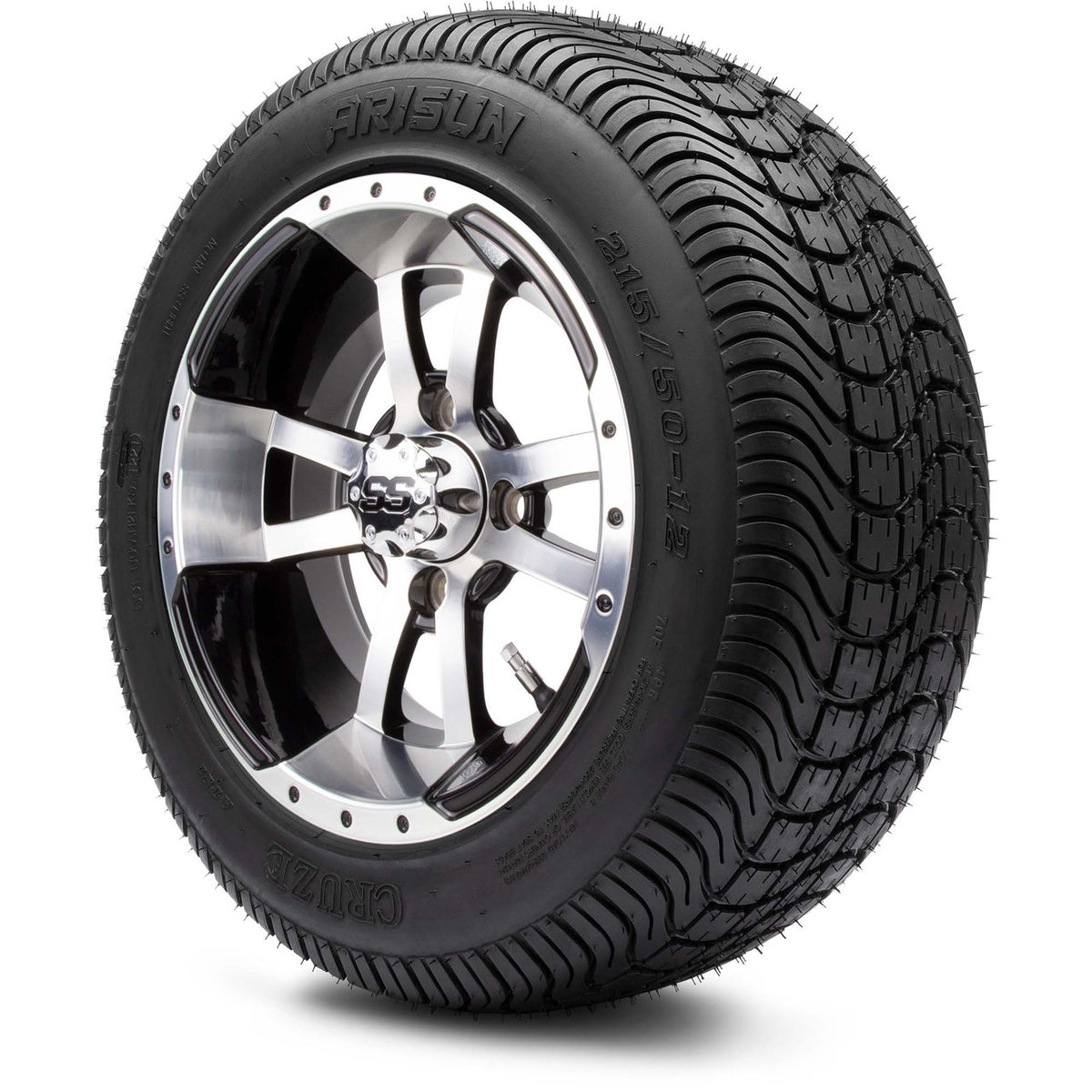 MODZ® 12" Storm Trooper Machined Black Wheels & Street Tires Combo