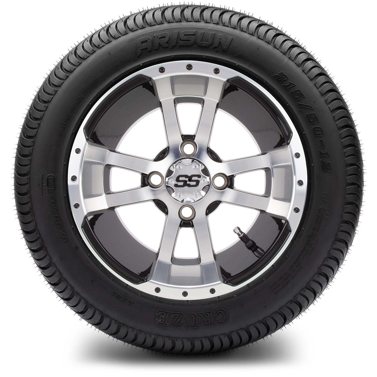 MODZ® 12" Storm Trooper Machined Black Wheels & Street Tires Combo
