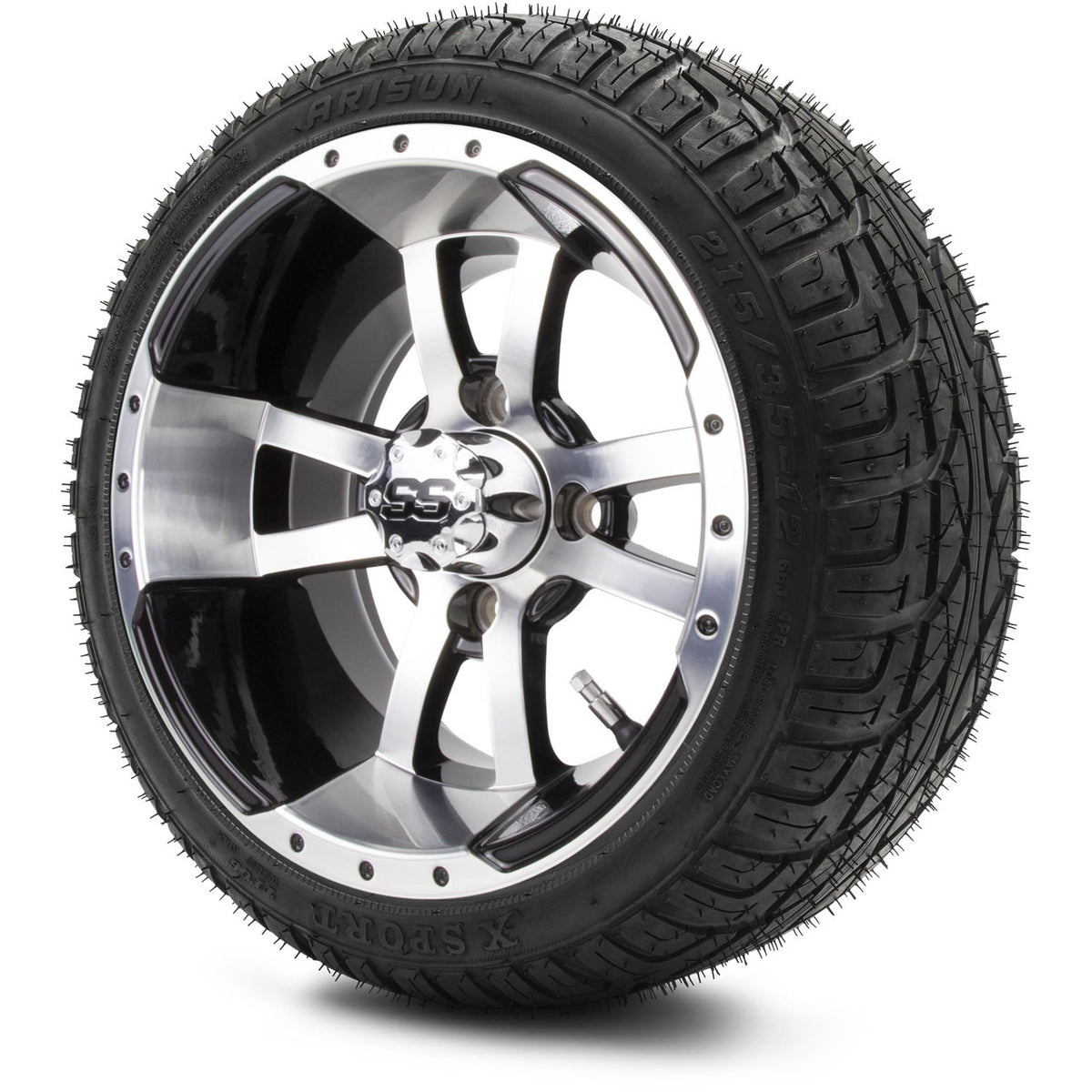 MODZ® 12" Storm Trooper Machined Black Wheels & Street Tires Combo