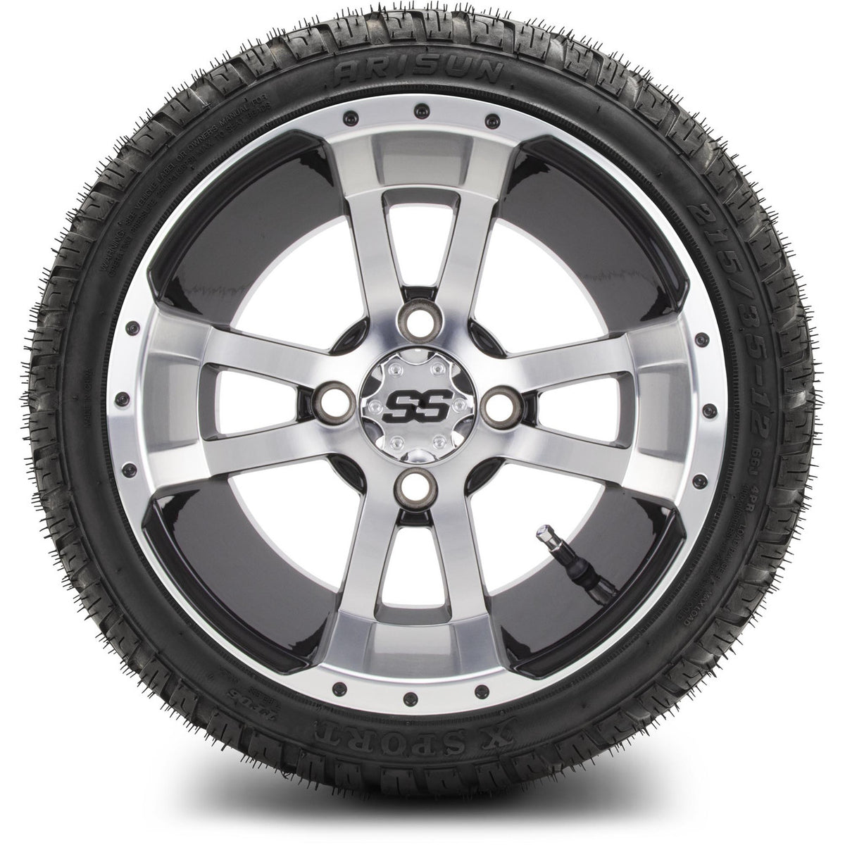 MODZ® 12" Storm Trooper Machined Black Wheels & Street Tires Combo