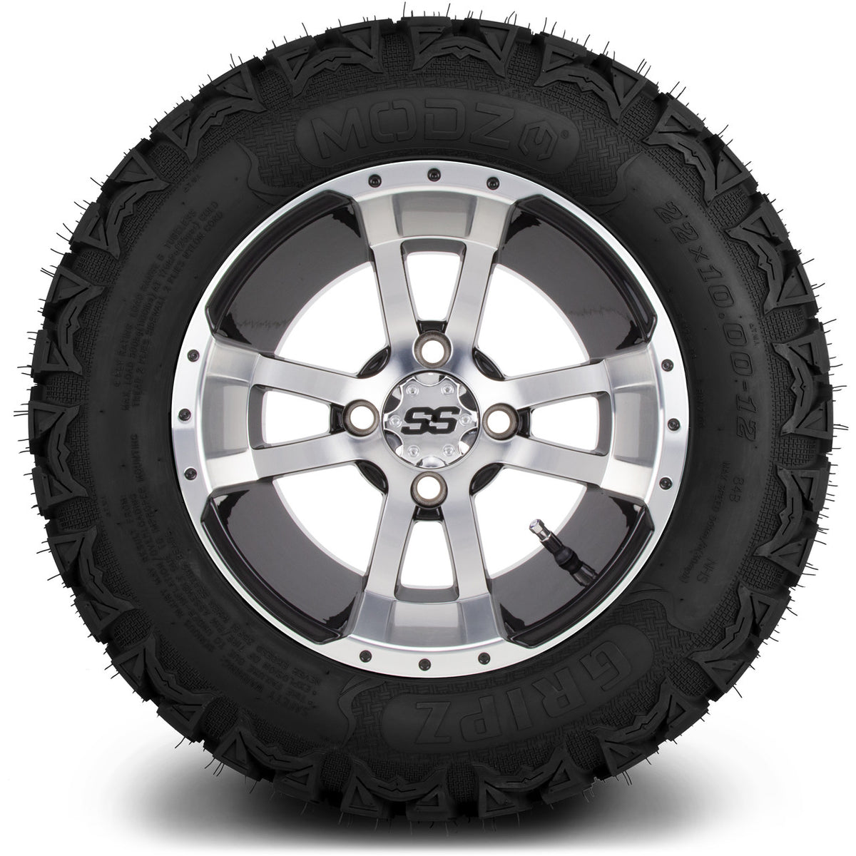 MODZ® 12" Storm Trooper Machined Black Wheels & Off-Road Tires Combo