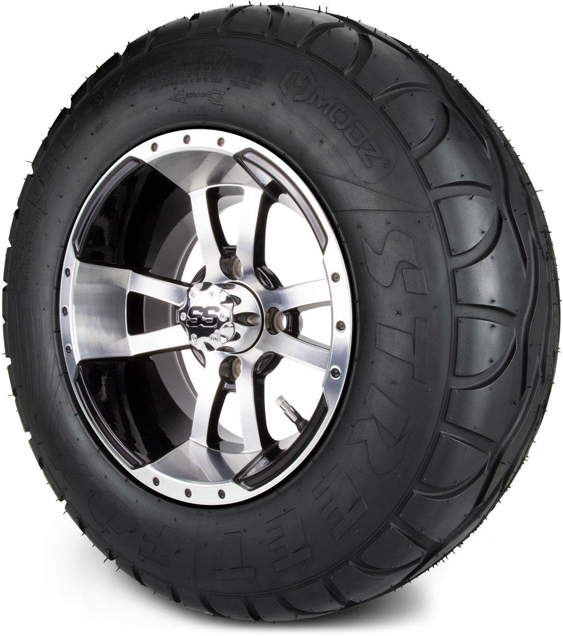 MODZ® 12" Storm Trooper Machined Black Wheels & Street Tires Combo