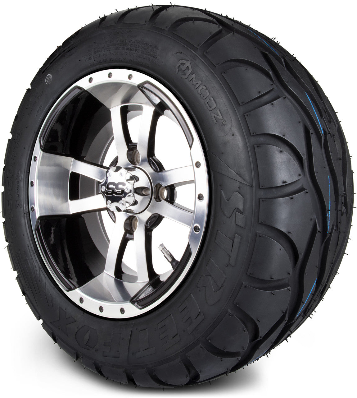 MODZ® 12" Storm Trooper Machined Black Wheels & Street Tires Combo