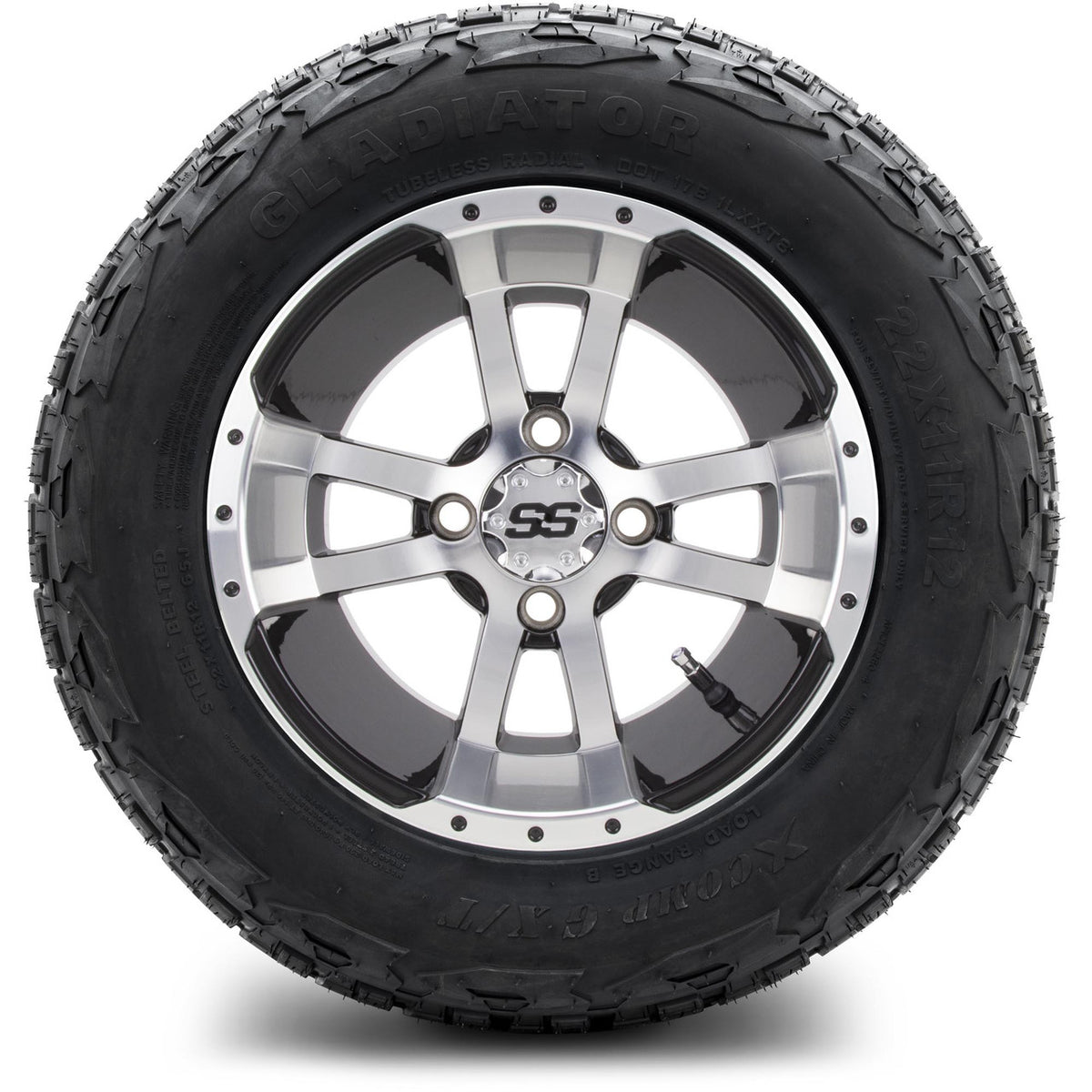 MODZ® 12" Storm Trooper Machined Black Wheels & Off-Road Tires Combo
