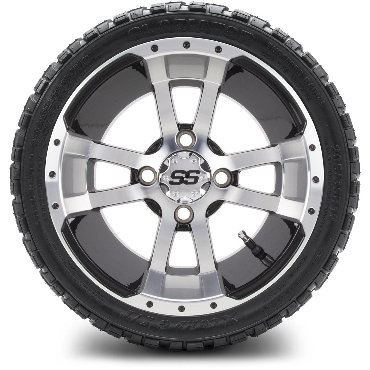 MODZ® 12" Storm Trooper Machined Black Wheels & Off-Road Tires Combo