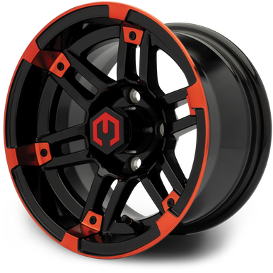 MODZ® Aftershock Red & Black 12" Golf Cart Wheel