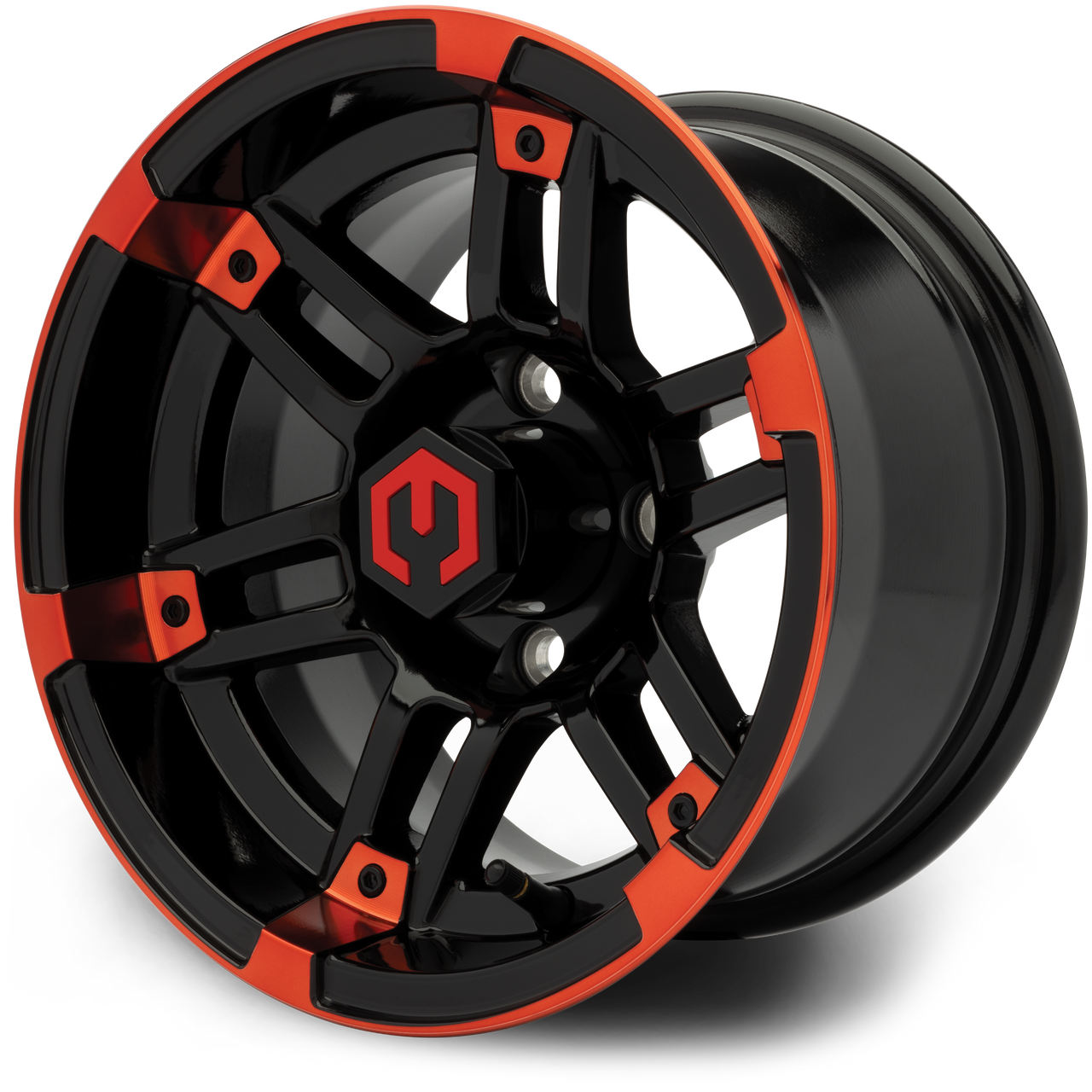 MODZ® Aftershock Red & Black 12" Golf Cart Wheel