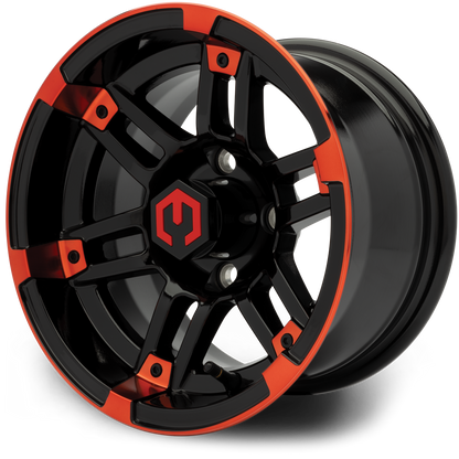 MODZ® Aftershock Red & Black 12" Golf Cart Wheel