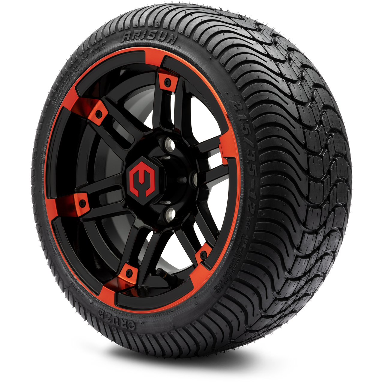 MODZ® 12" Aftershock Red and Black Wheels & Street Tires Combo