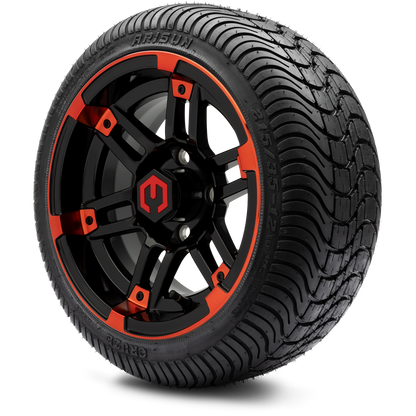 MODZ® 12" Aftershock Red and Black Wheels & Street Tires Combo