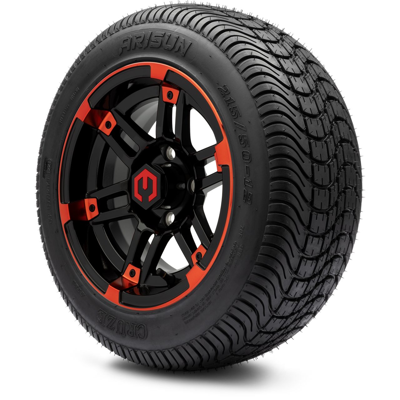 MODZ® 12" Aftershock Red and Black Wheels & Street Tires Combo