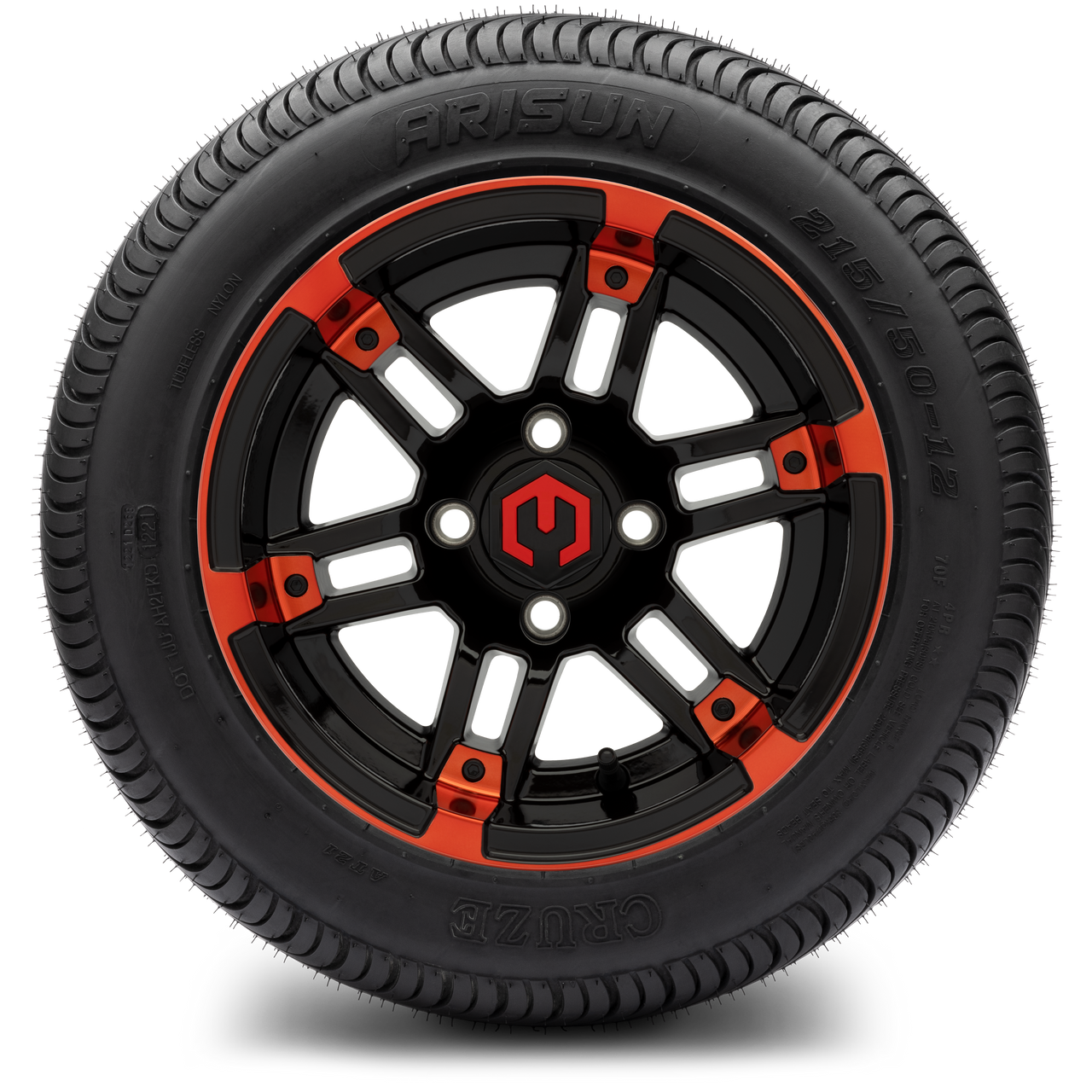 MODZ® 12" Aftershock Red and Black Wheels & Street Tires Combo