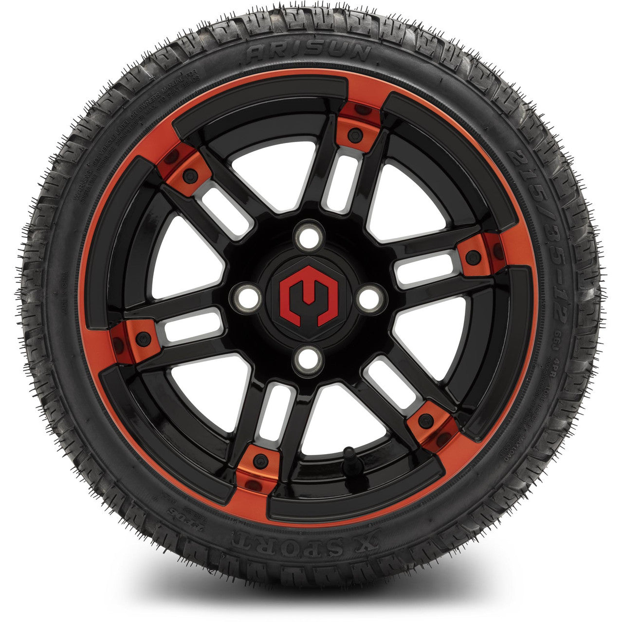 MODZ® 12" Aftershock Red and Black Wheels & Street Tires Combo