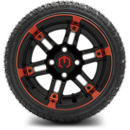 MODZ® 12" Aftershock Red and Black Wheels & Street Tires Combo