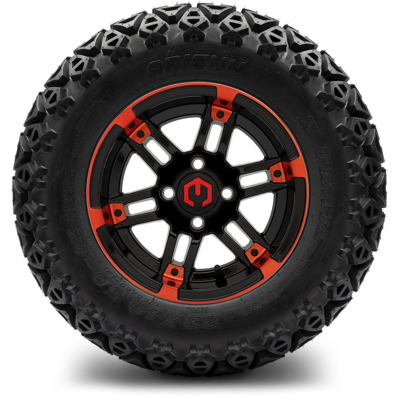 MODZ® 12" Aftershock Red and Black Wheels & Off-Road Tires Combo