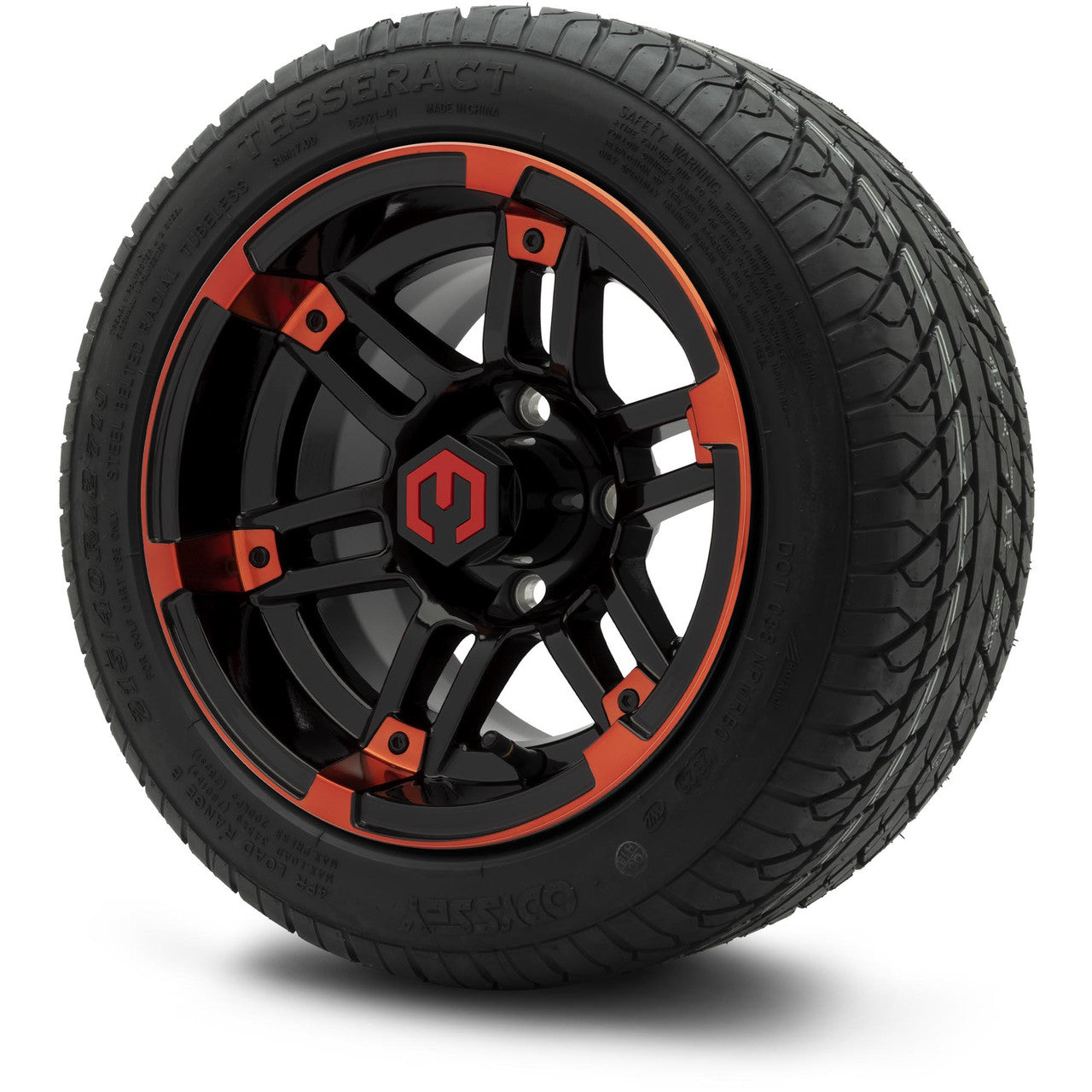 MODZ® 12" Aftershock Red and Black Wheels & Street Tires Combo