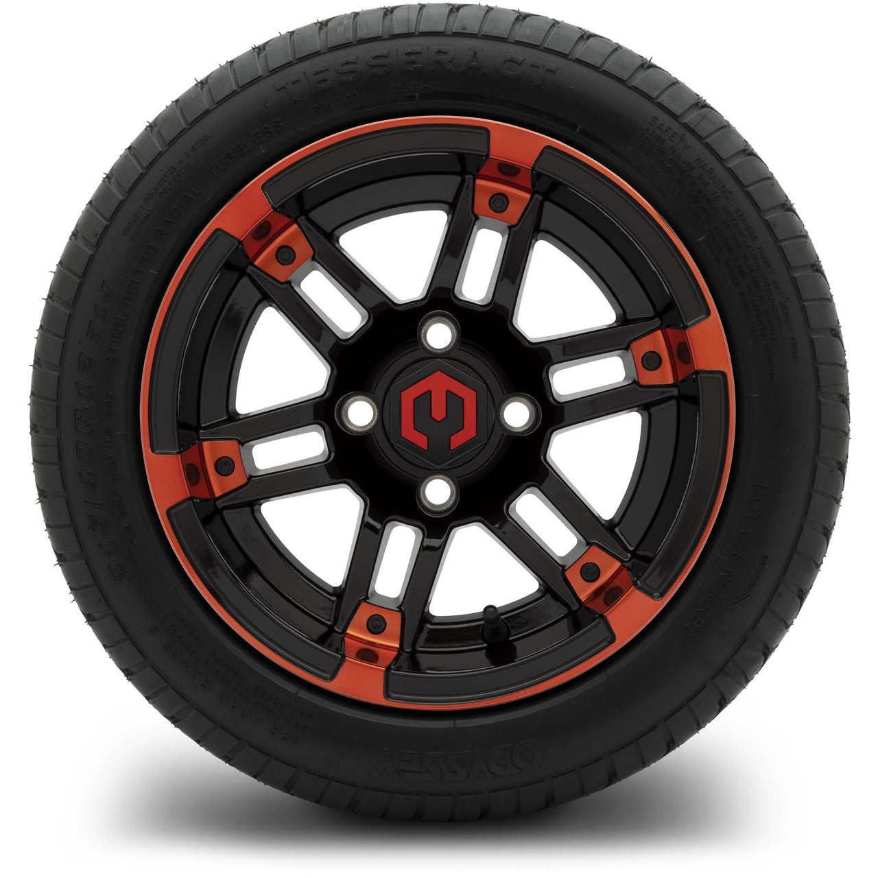 MODZ® 12" Aftershock Red and Black Wheels & Street Tires Combo