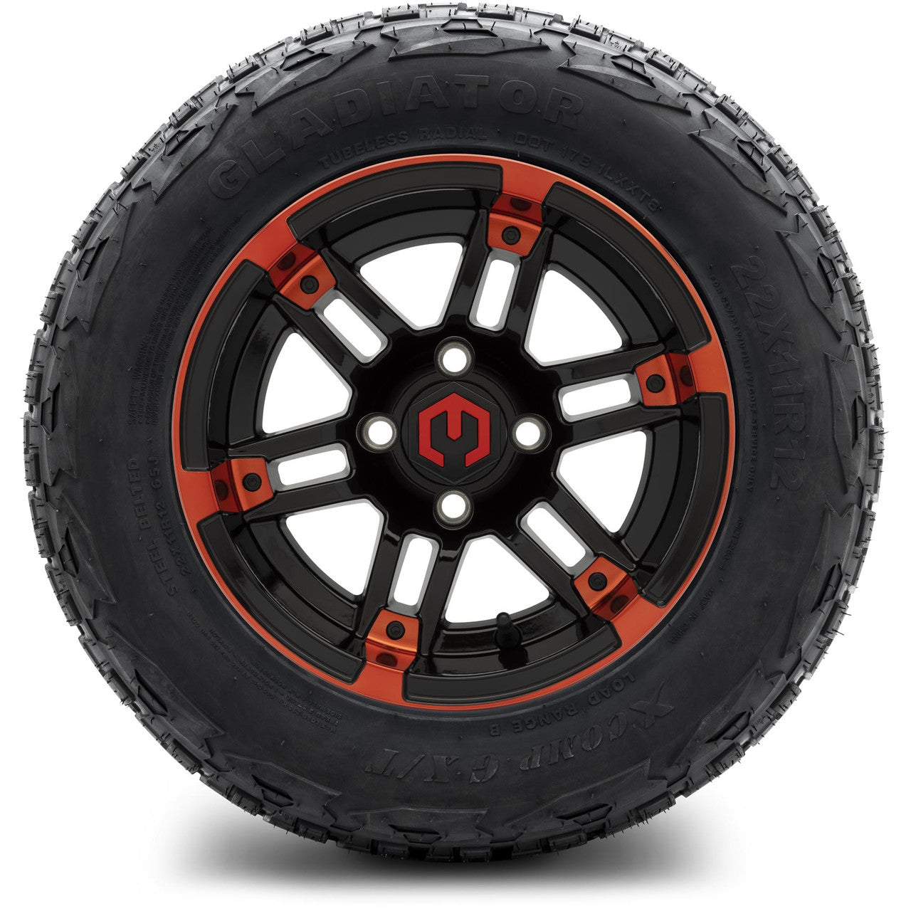 MODZ® 12" Aftershock Red and Black Wheels & Off-Road Tires Combo