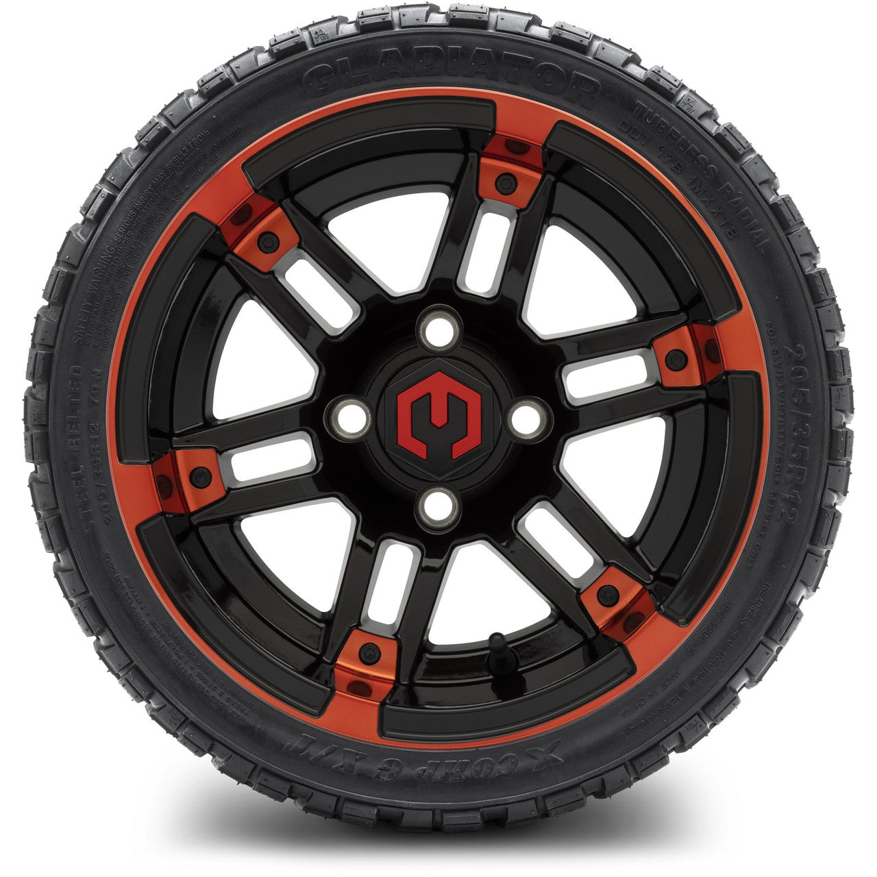 MODZ® 12" Aftershock Red and Black Wheels & Off-Road Tires Combo