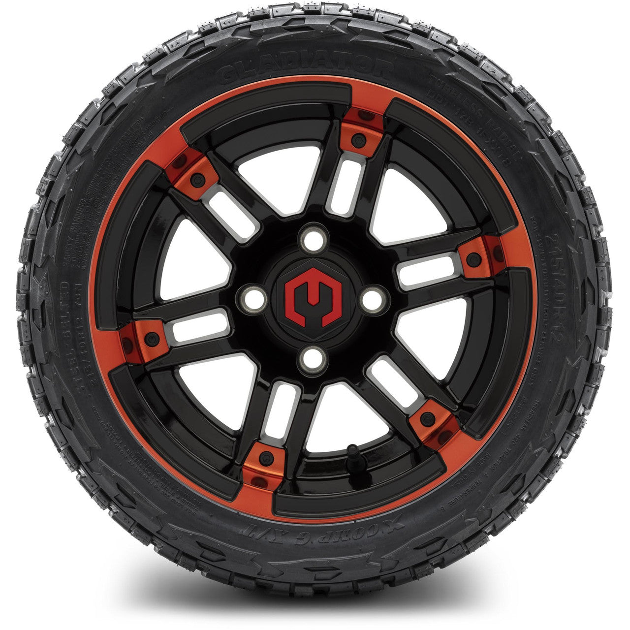 MODZ® 12" Aftershock Red and Black Wheels & Off-Road Tires Combo
