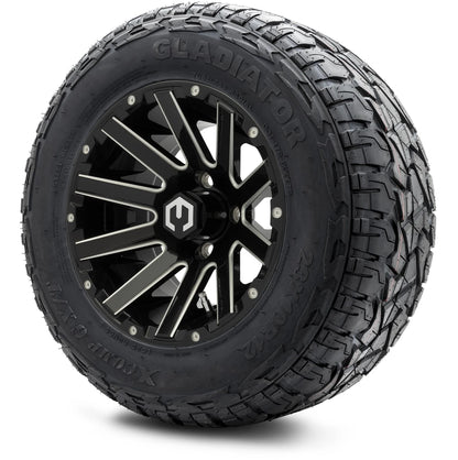 MODZ® 12" Mauler Glossy Black with Ball Mill Wheels & Off-Road Tires Combo