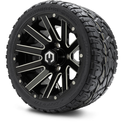 MODZ® 12" Mauler Glossy Black with Ball Mill Wheels & Off-Road Tires Combo