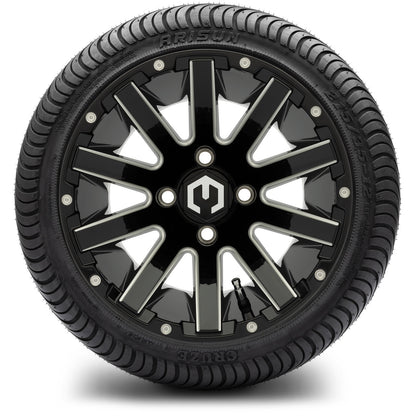 MODZ® 12" Mauler Glossy Black with Ball Mill Wheels & Street Tires Combo