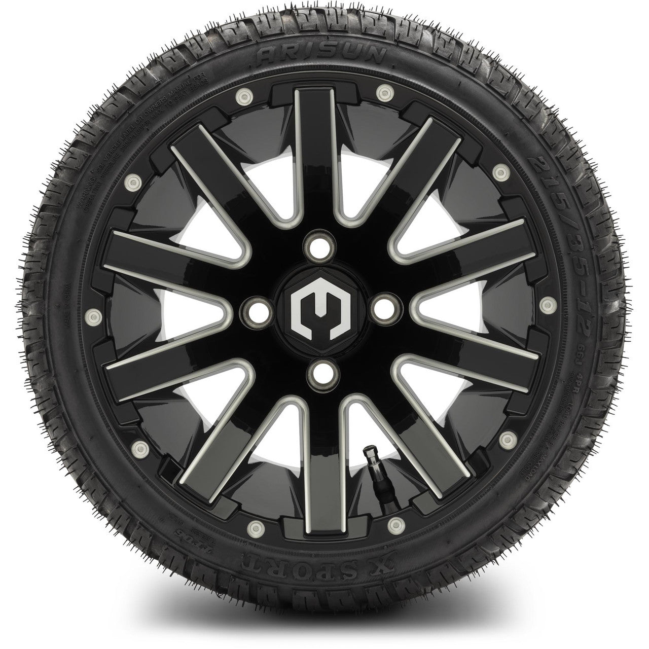 MODZ® 12" Mauler Glossy Black with Ball Mill Wheels & Street Tires Combo
